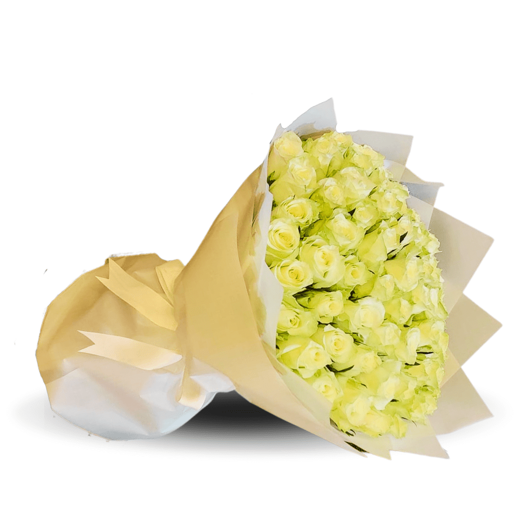 50 white Rose bouquet